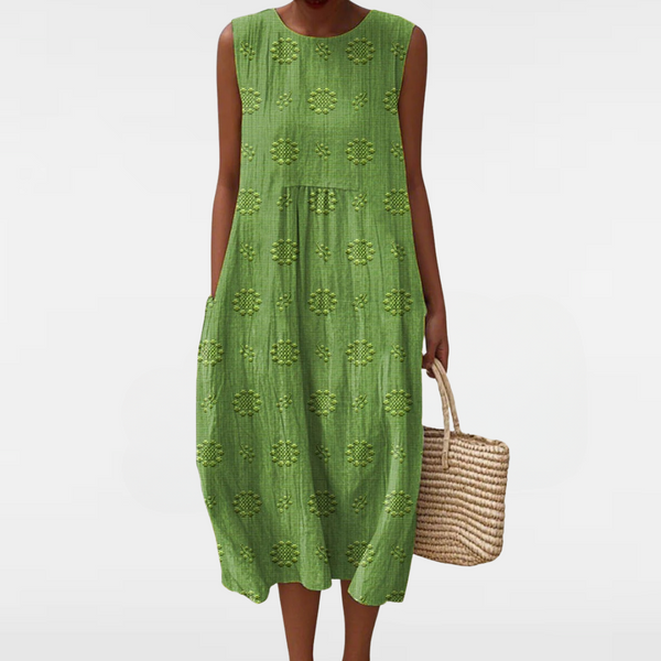 AIZA | COMFORTABLE SLEEVELESS POCKET DRESS