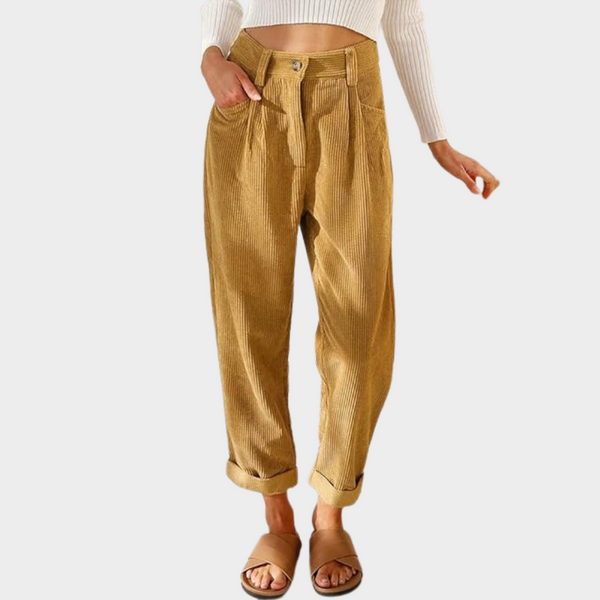 Mandy High-Waist Corduroy Pants – Ultra Comfortable & Chic