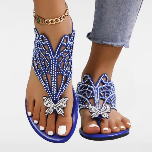 EVELYN | SEQUINED BUTTERFLY SANDALS