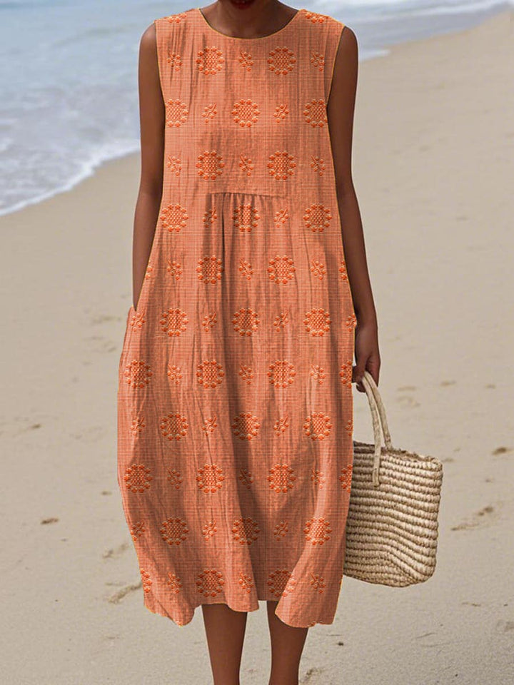 AIZA | COMFORTABLE SLEEVELESS POCKET DRESS