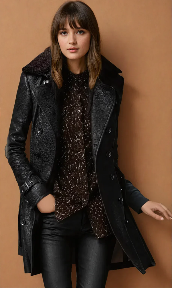 Lena | Luxury Leather-Effect Coat