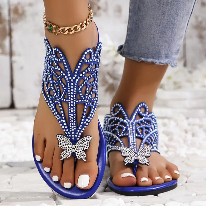 EVELYN | SEQUINED BUTTERFLY SANDALS