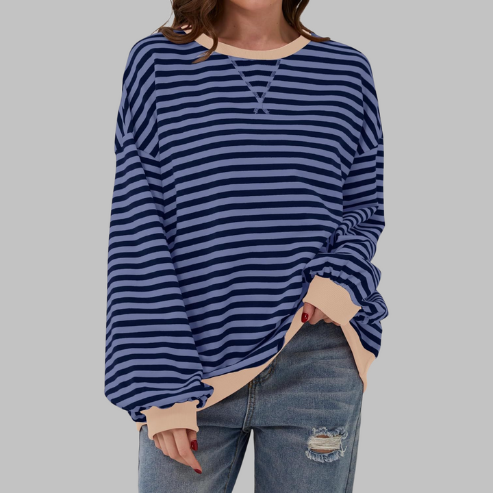 LUKA™ – Striped Long Sleeve Crewneck Sweatshirt for Comfort & Style