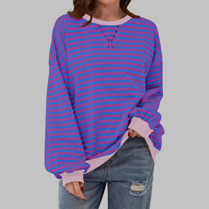 LUKA™ – Striped Long Sleeve Crewneck Sweatshirt for Comfort & Style