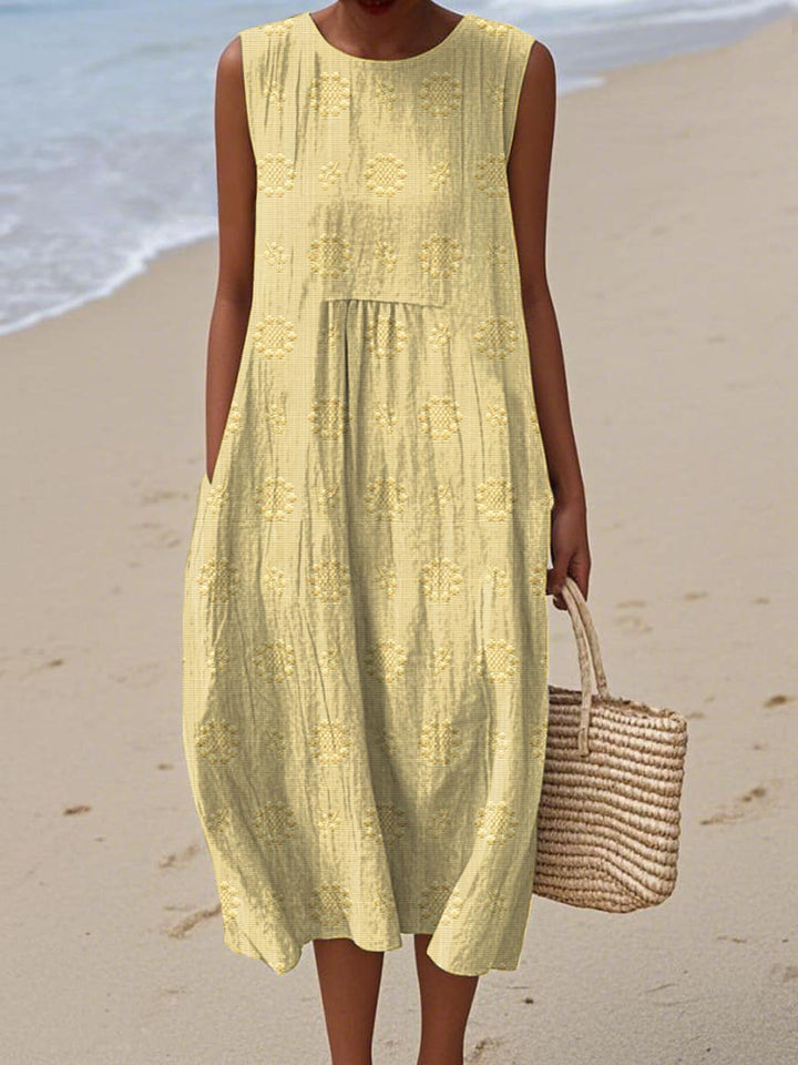 AIZA | COMFORTABLE SLEEVELESS POCKET DRESS