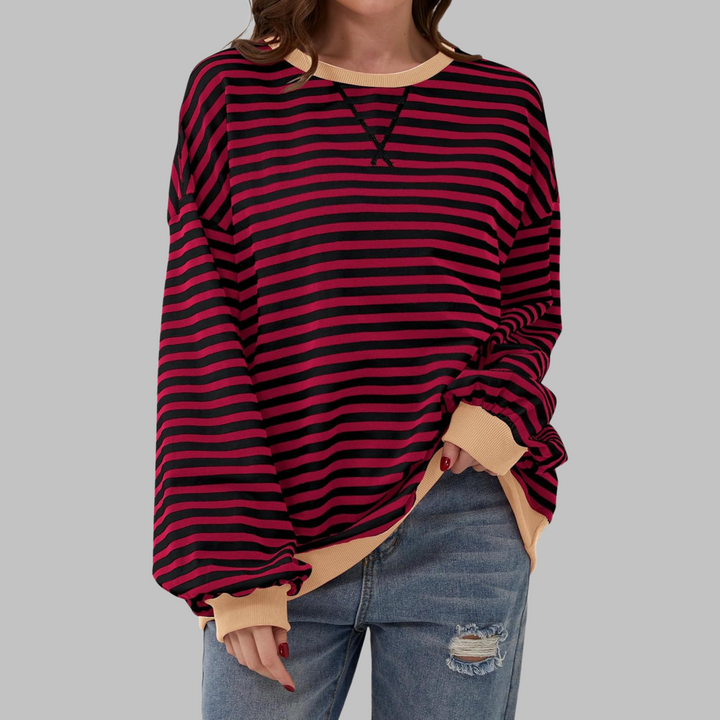 LUKA™ – Striped Long Sleeve Crewneck Sweatshirt for Comfort & Style