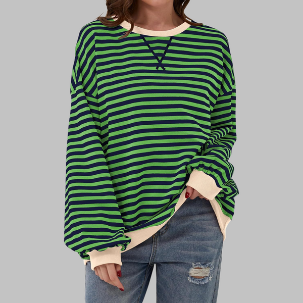 LUKA™ – Striped Long Sleeve Crewneck Sweatshirt for Comfort & Style