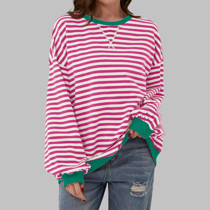 LUKA™ – Striped Long Sleeve Crewneck Sweatshirt for Comfort & Style
