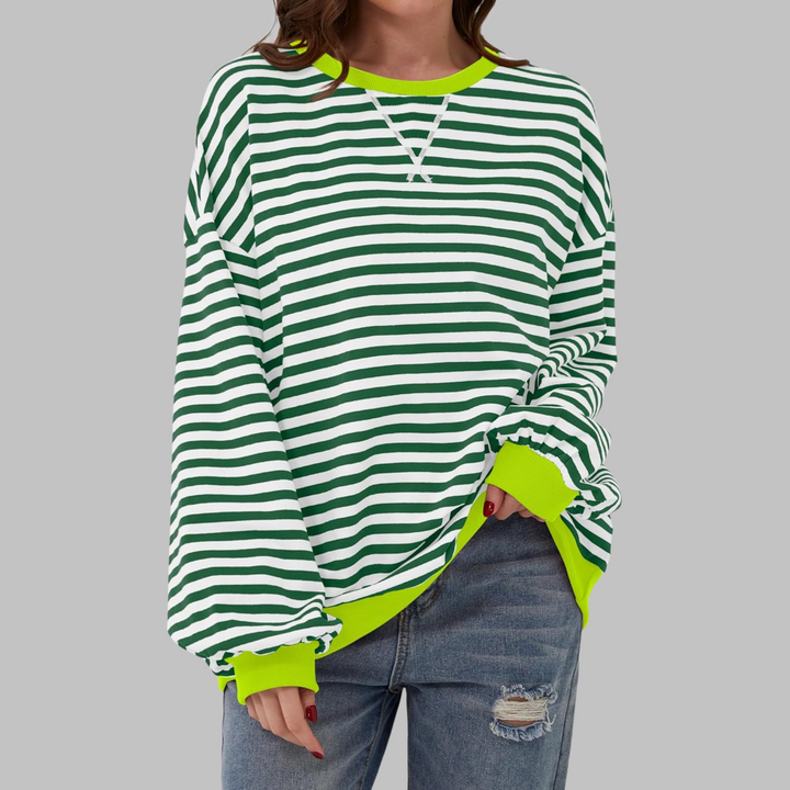 LUKA™ – Striped Long Sleeve Crewneck Sweatshirt for Comfort & Style