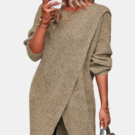 Elegant Reylina Knitted Long Dress – Stylish & Cozy