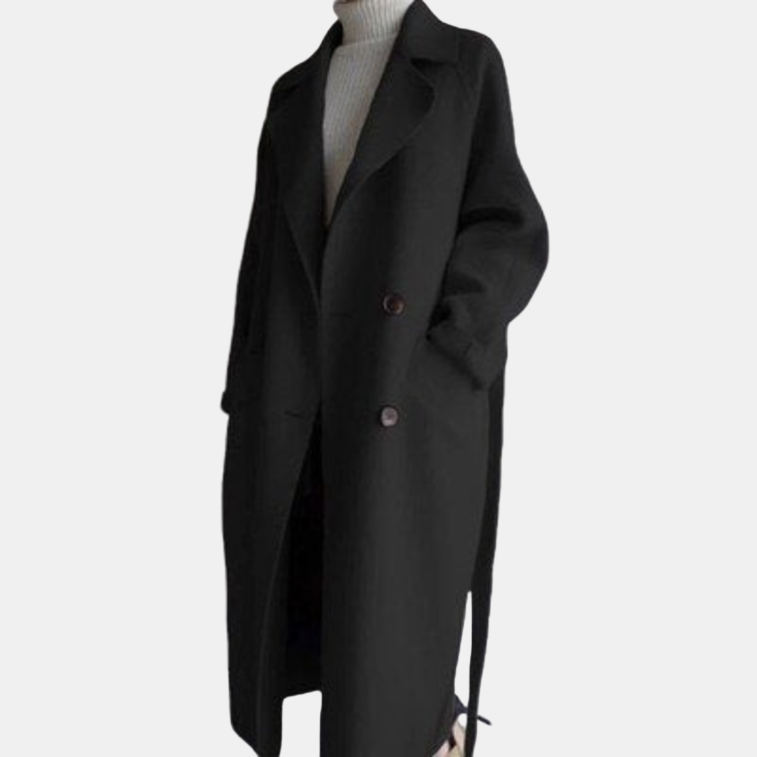 Thalia Women’s Long Coat – Elegant & Trendy