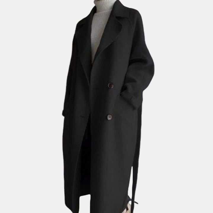 Thalia Women’s Long Coat – Elegant & Trendy