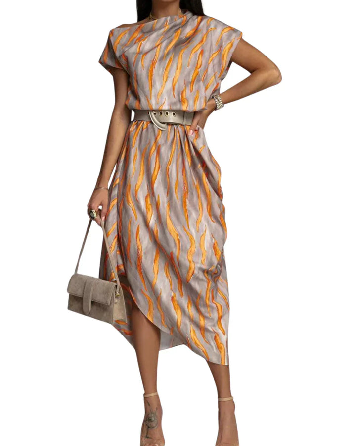 CHARMIE | ASYMMETRICAL SATIN DRESS