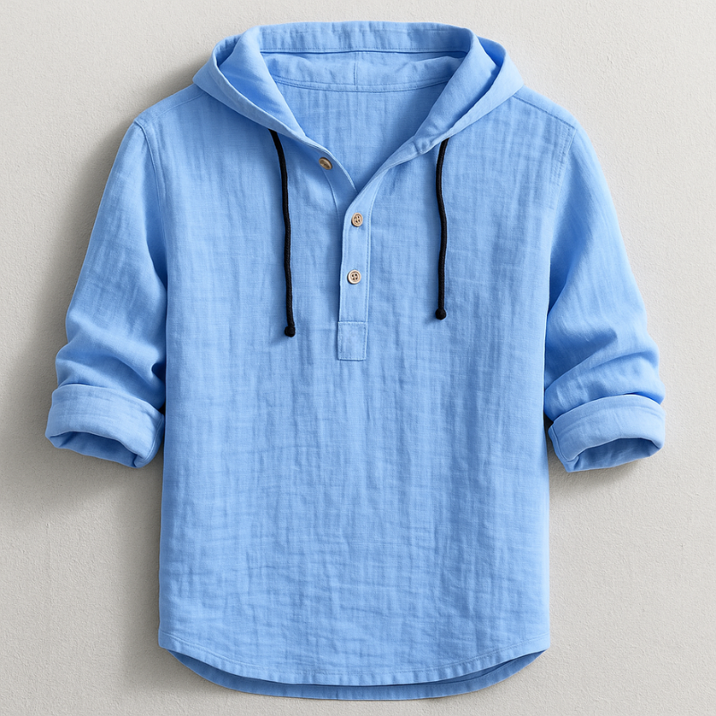 Declan | Luxury Linen Hooded Shirt