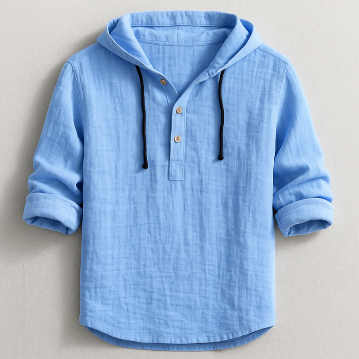 Declan | Luxury Linen Hooded Shirt