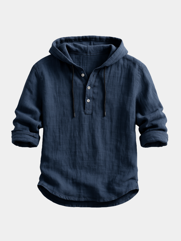Declan | Luxury Linen Hooded Shirt