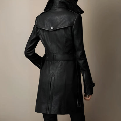 Lena | Luxury Leather-Effect Coat
