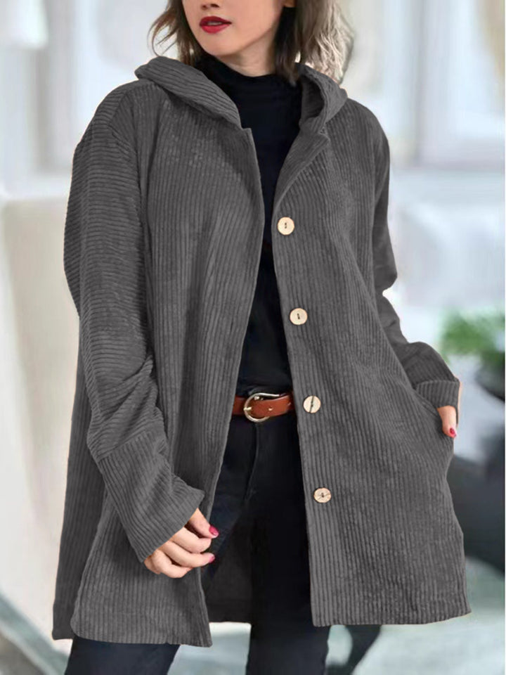 Clara | Cozy Corduroy Hooded Jacket