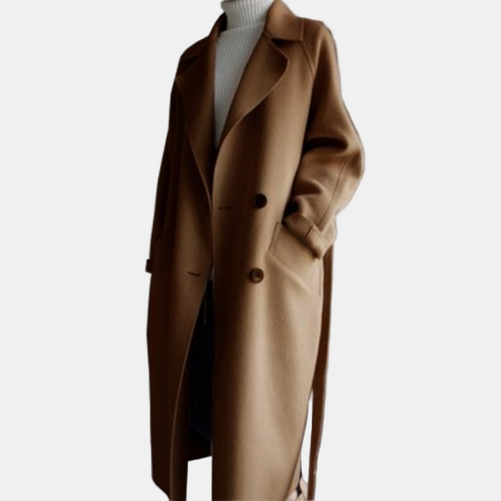 Thalia Women’s Long Coat – Elegant & Trendy