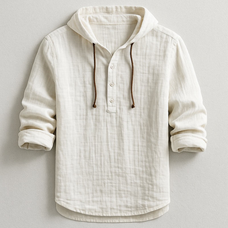 Declan | Luxury Linen Hooded Shirt