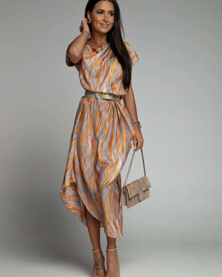 CHARMIE | ASYMMETRICAL SATIN DRESS