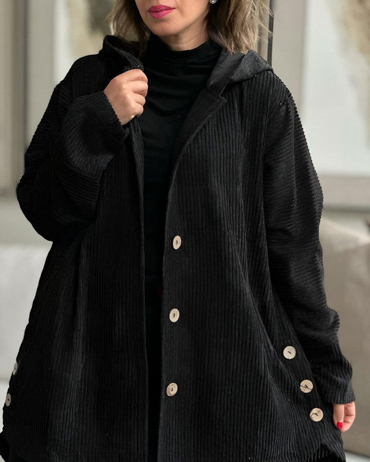 Clara | Cozy Corduroy Hooded Jacket
