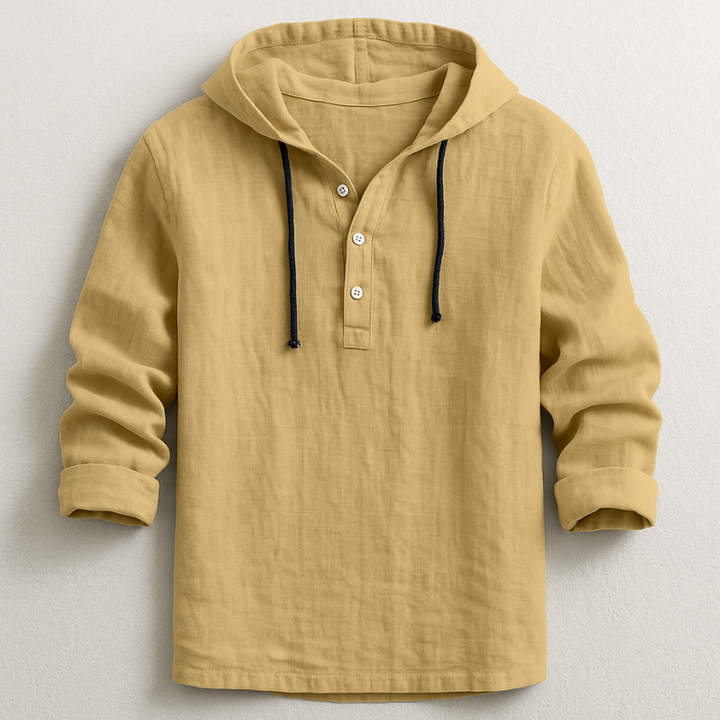 Declan | Luxury Linen Hooded Shirt