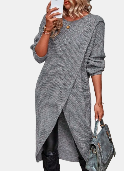Elegant Reylina Knitted Long Dress – Stylish & Cozy