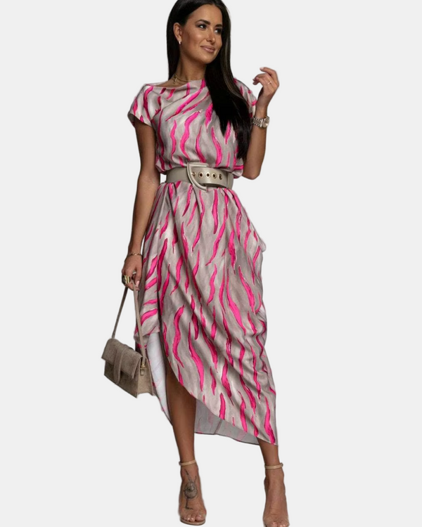 CHARMIE | ASYMMETRICAL SATIN DRESS