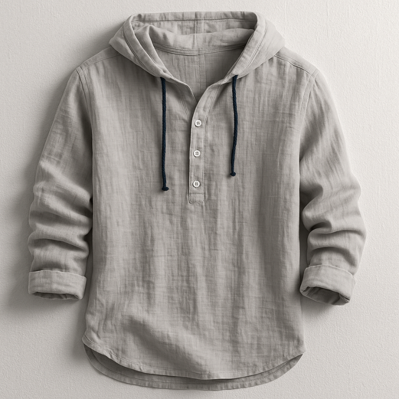 Declan | Luxury Linen Hooded Shirt