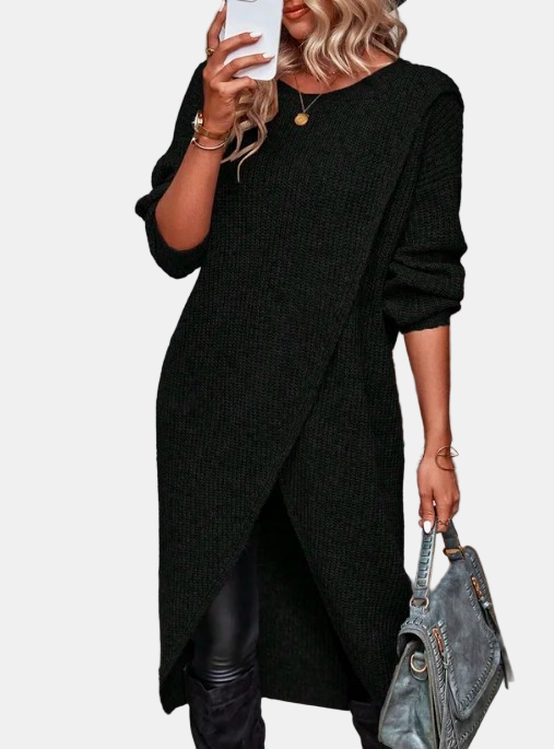 Elegant Reylina Knitted Long Dress – Stylish & Cozy
