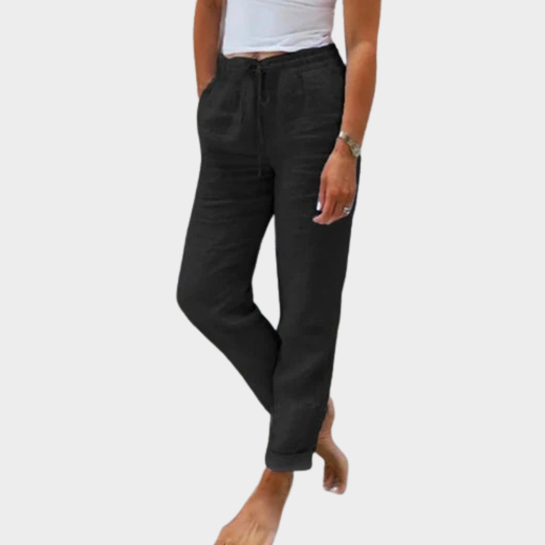 High-Waist Corduroy Pants – Misty Comfort