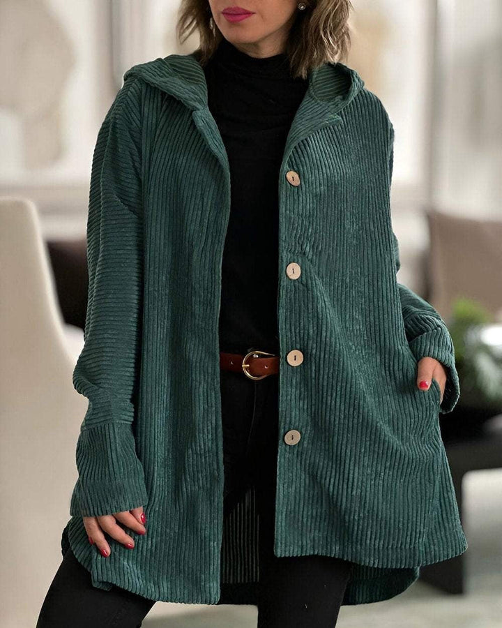 Clara | Cozy Corduroy Hooded Jacket