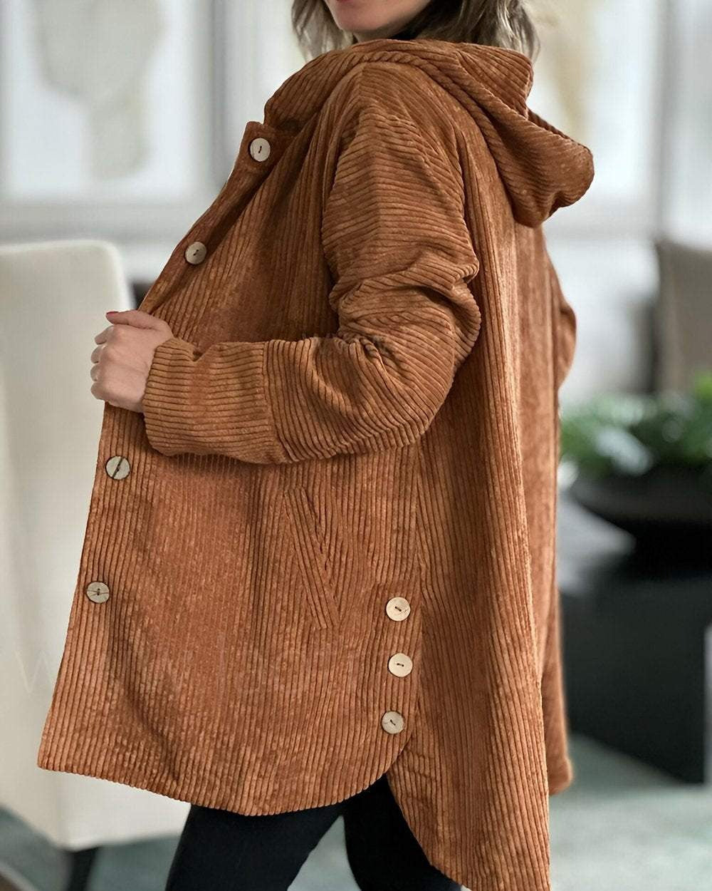 Clara | Cozy Corduroy Hooded Jacket