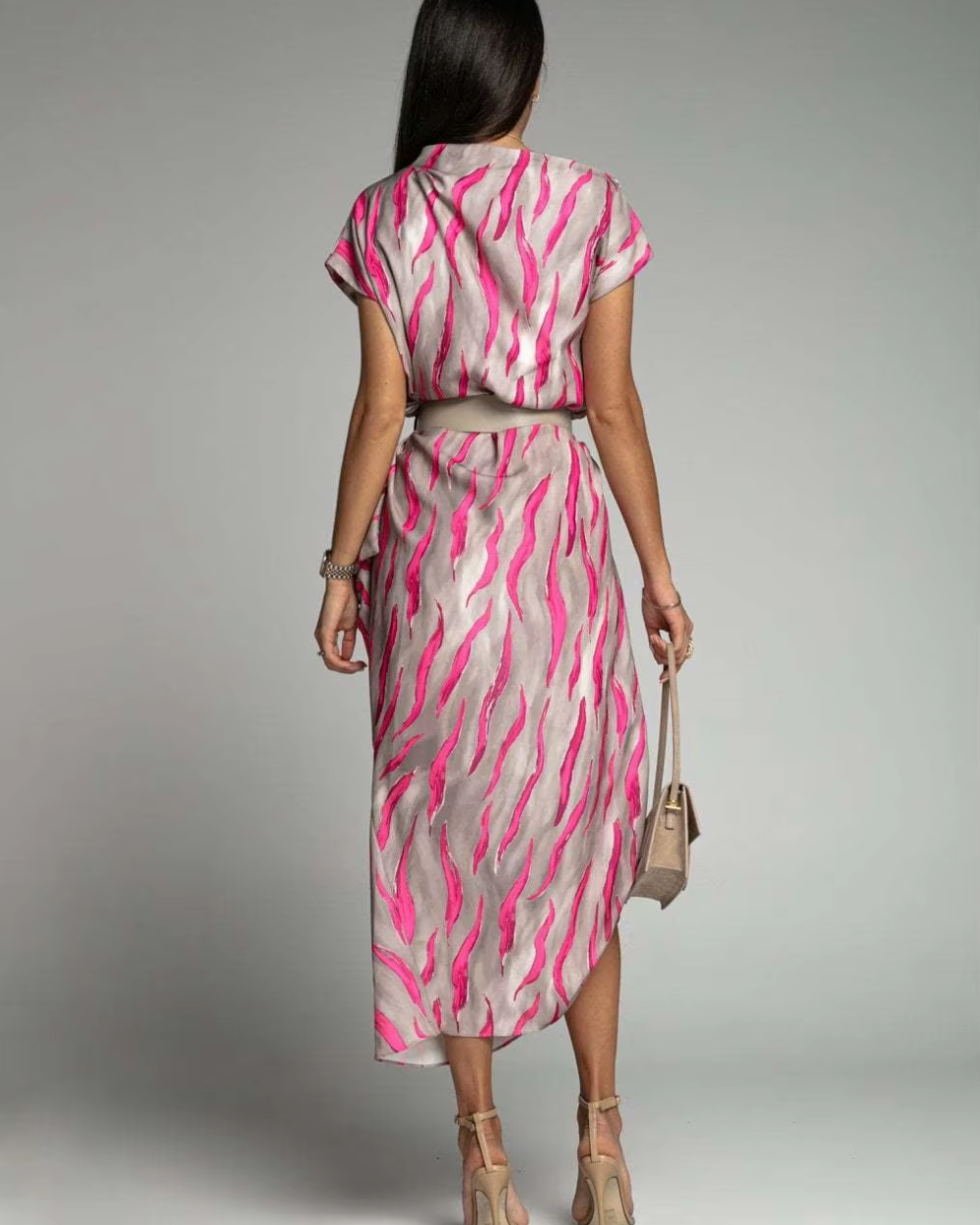 CHARMIE | ASYMMETRICAL SATIN DRESS