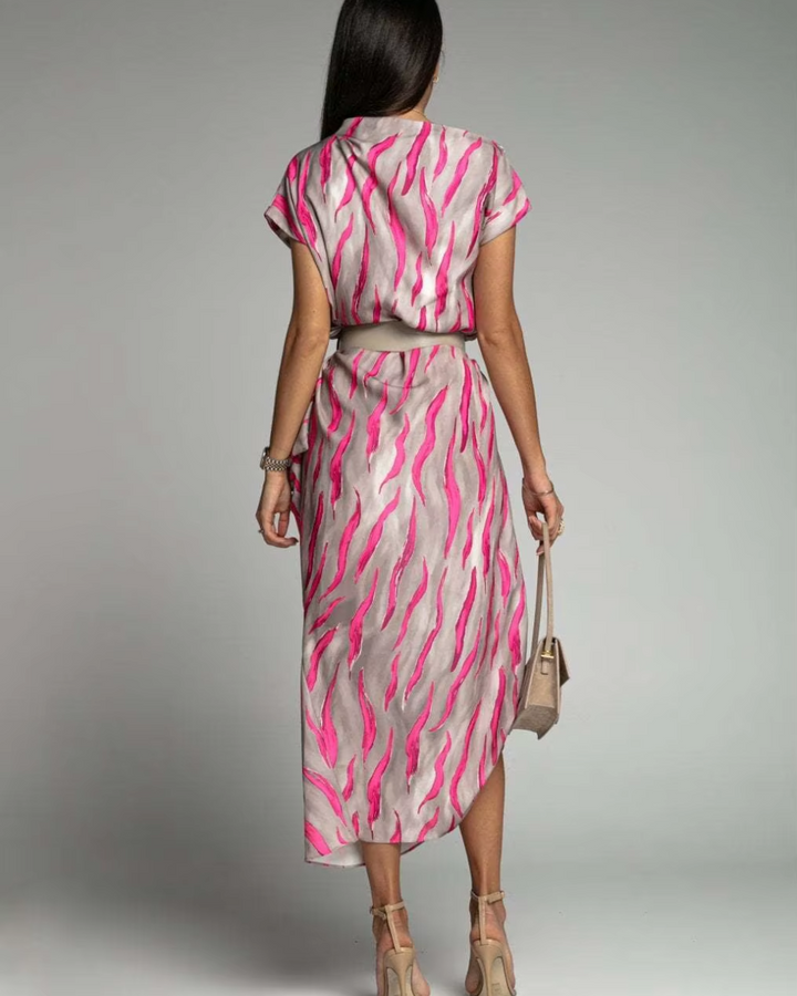 CHARMIE | ASYMMETRICAL SATIN DRESS
