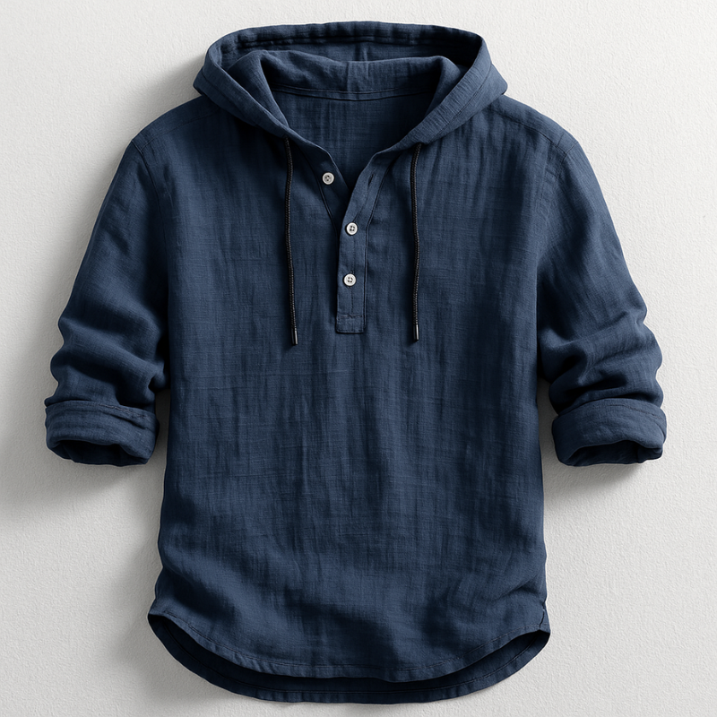Declan | Luxury Linen Hooded Shirt