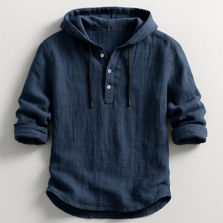 Declan | Luxury Linen Hooded Shirt