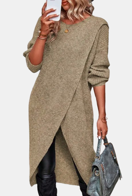 Elegant Reylina Knitted Long Dress – Stylish & Cozy