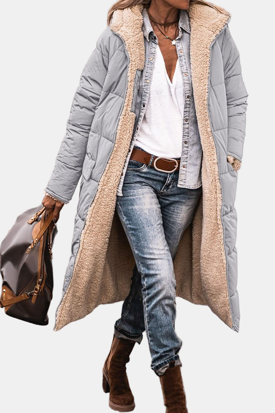 Valeria Reversible Sherpa Coat – Luxurious & Versatile