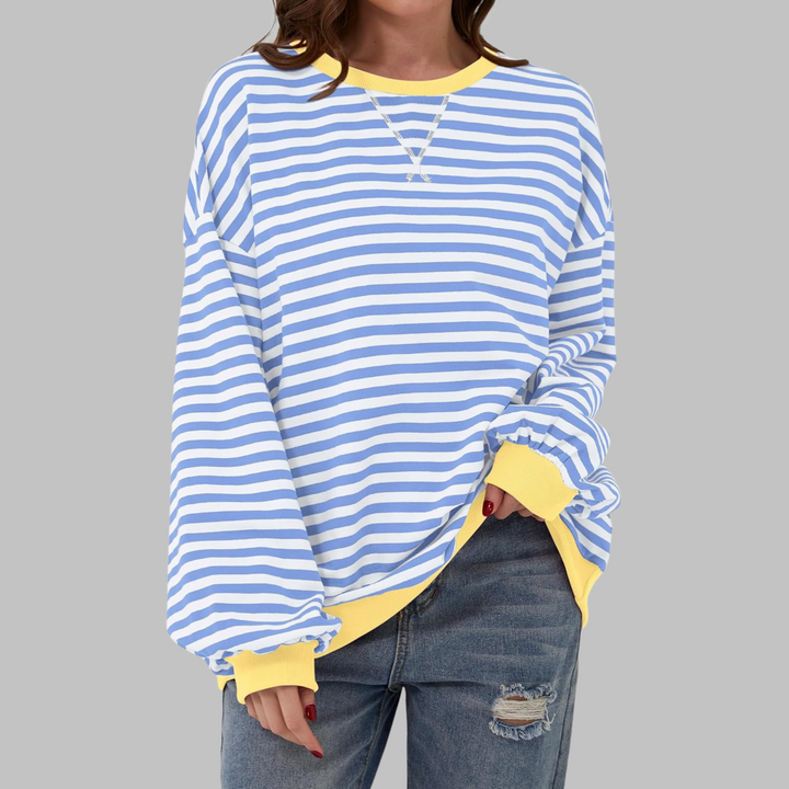 LUKA™ – Striped Long Sleeve Crewneck Sweatshirt for Comfort & Style