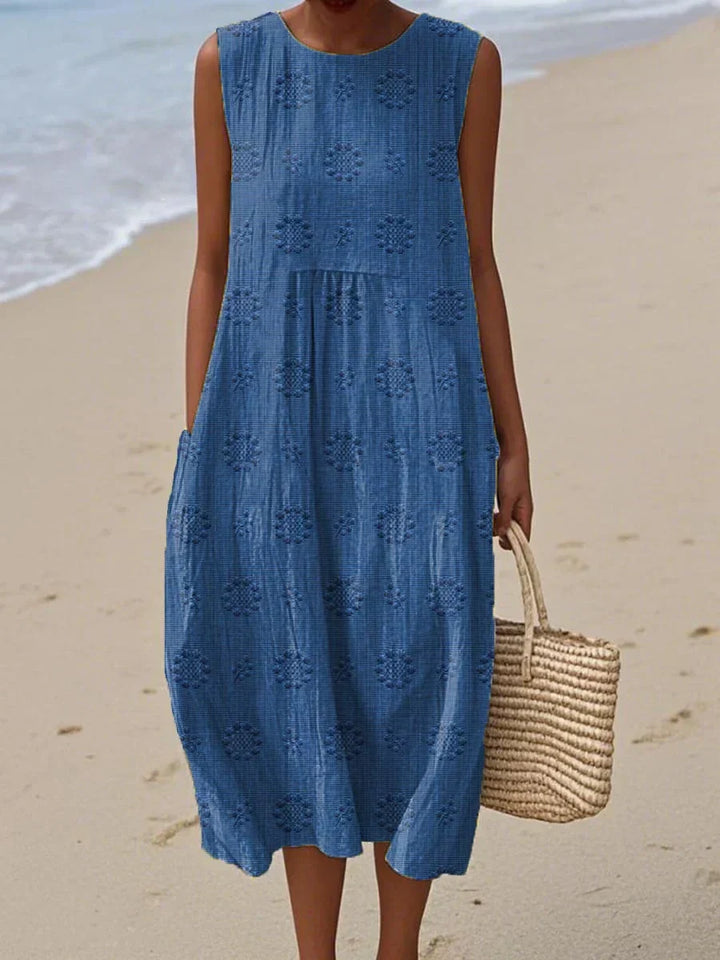 AIZA | COMFORTABLE SLEEVELESS POCKET DRESS