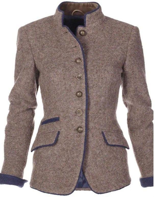 Valeria High-Collar Cardigan – Elegant & Chic
