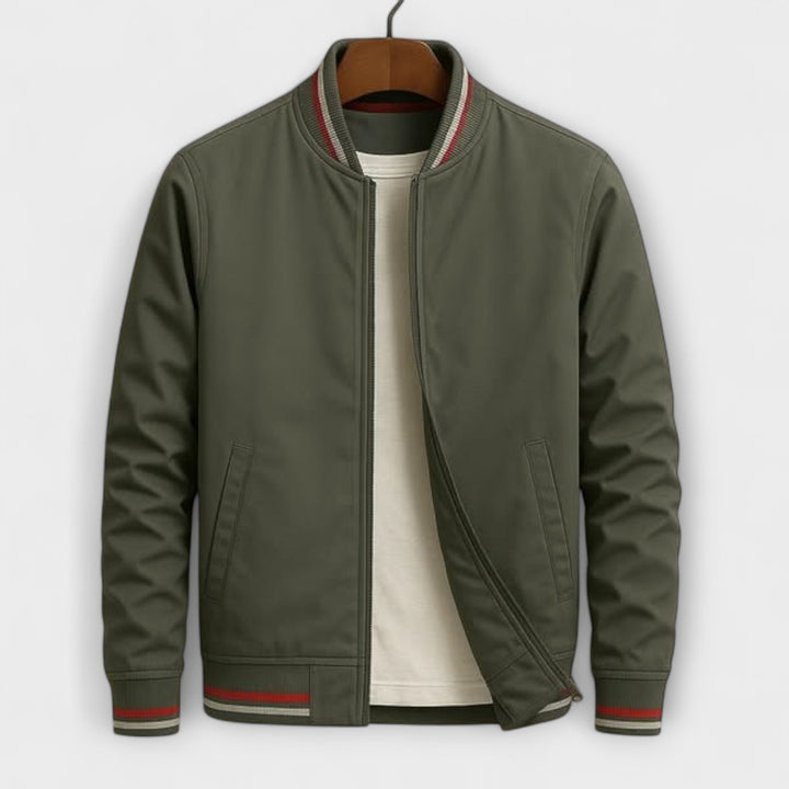 Milo | Contemporary Striped Bomber Jacket