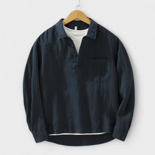 Milo | Effortless Cotton-Linen Popover Shirt