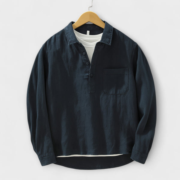 Milo | Effortless Cotton-Linen Popover Shirt
