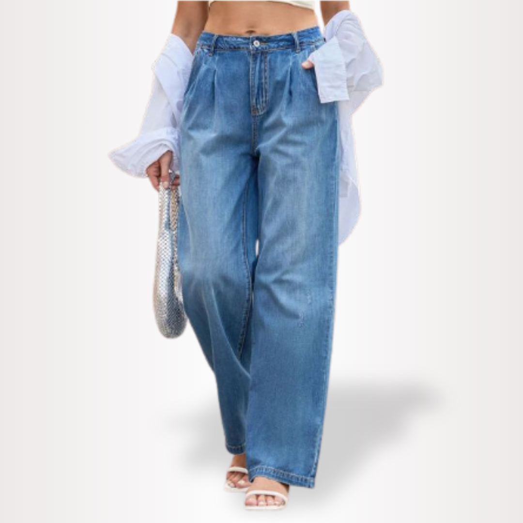 Amber – Trendy Wide-Fit Jeans for Stylish Comfort