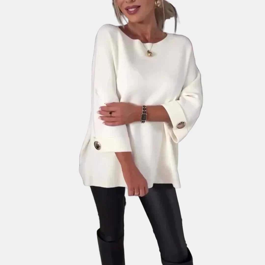 Elsinara | Stylish Long-Sleeve Buttoned Top – Chic & Comfortable