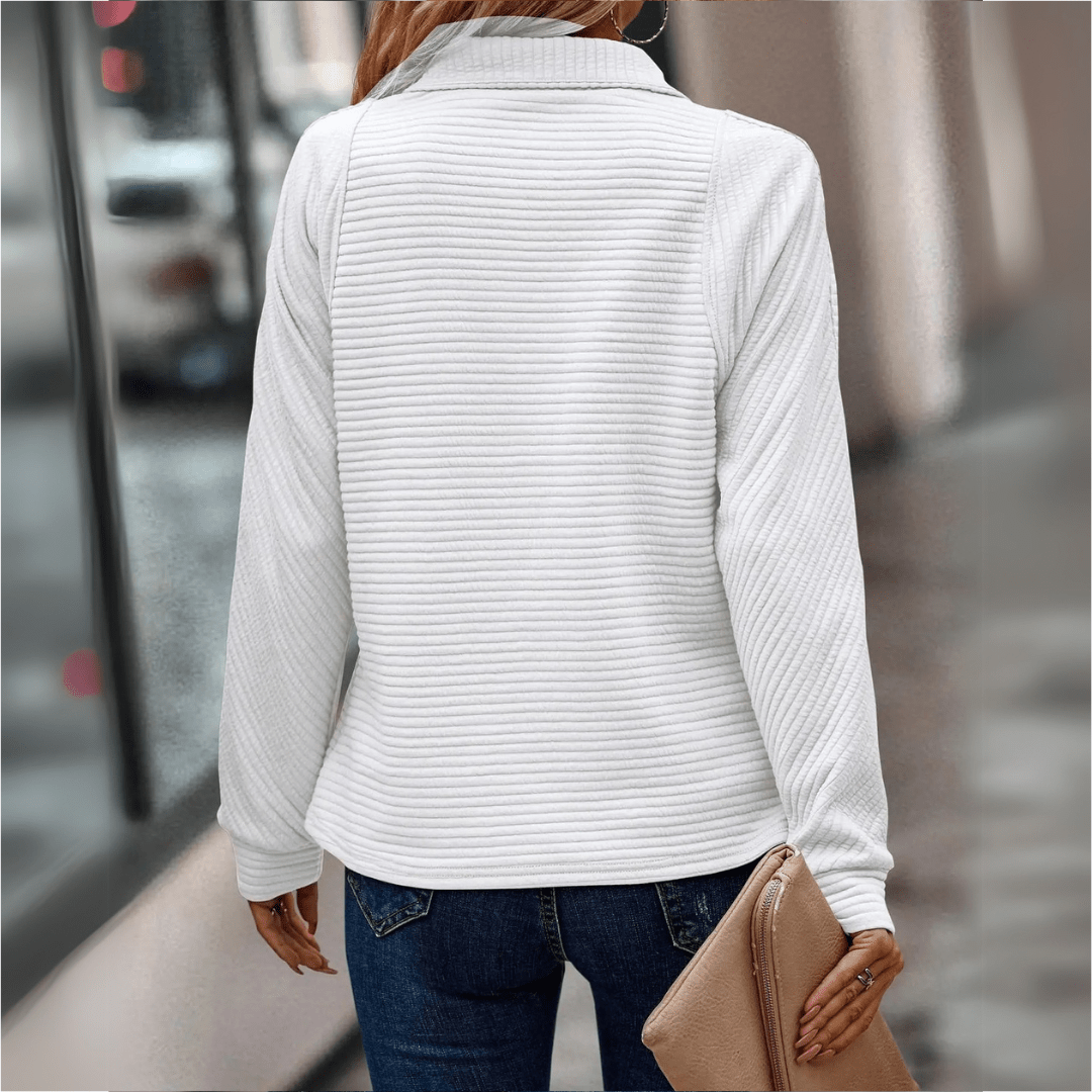 Jenica | Textured Half-Zip Pullover