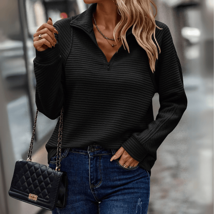 Jenica | Textured Half-Zip Pullover